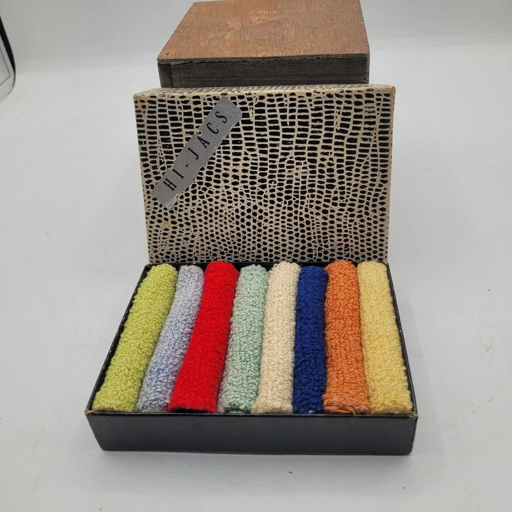 Vintage 1950's Hi-Jac Co Elastic Terri-Knit Coasters Sleeves Set of 8 USA‎ Made